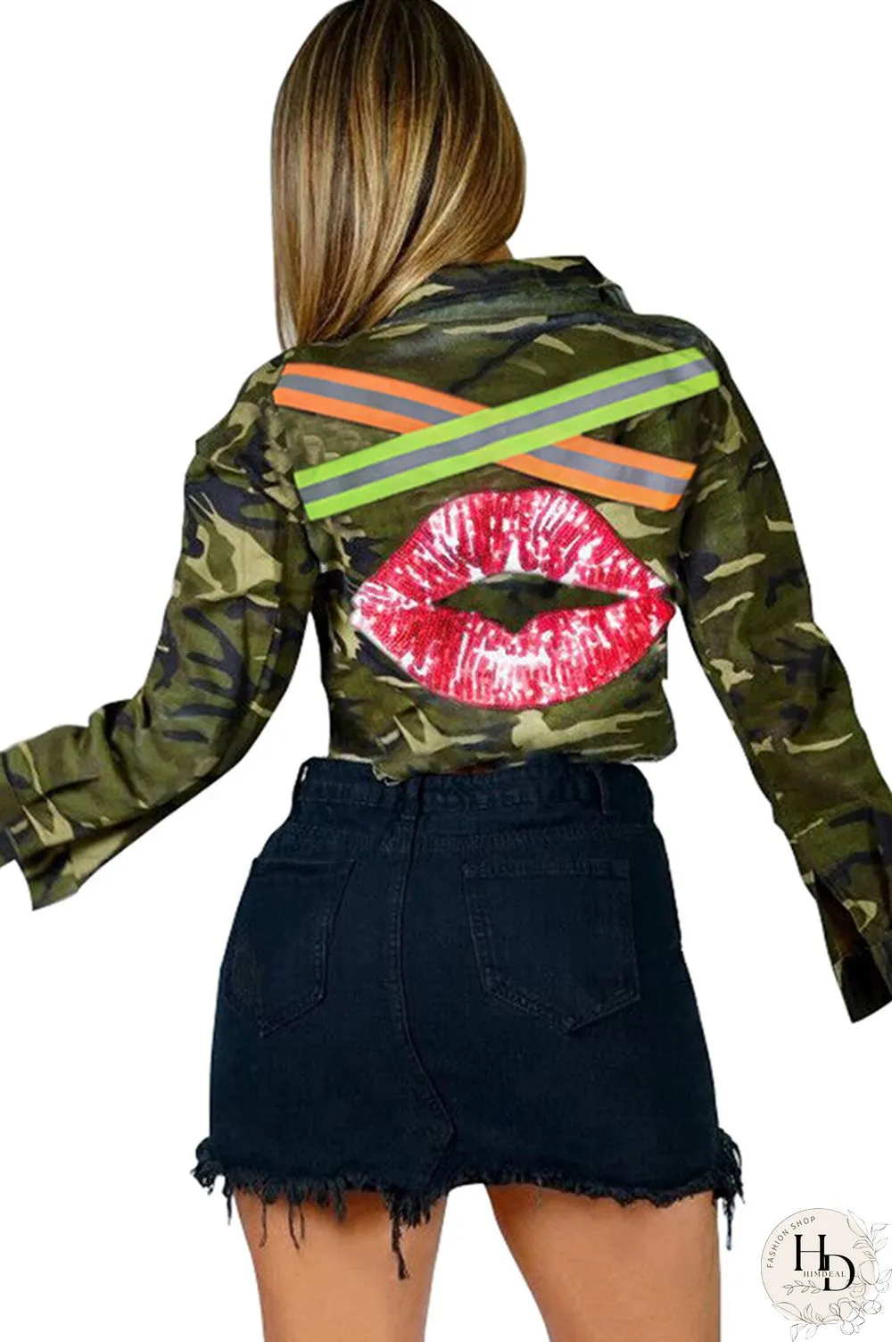 Camouflage Turndown Collar Camouflage Polyester Others Long Sleeve