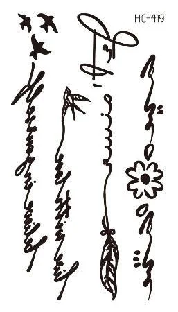 Small Sexy Lips Leaf Black Cartoon Temporary Tattoo Cute Star Tattoo Sticker Love Women Body Finger Art Waterproof Tatoo