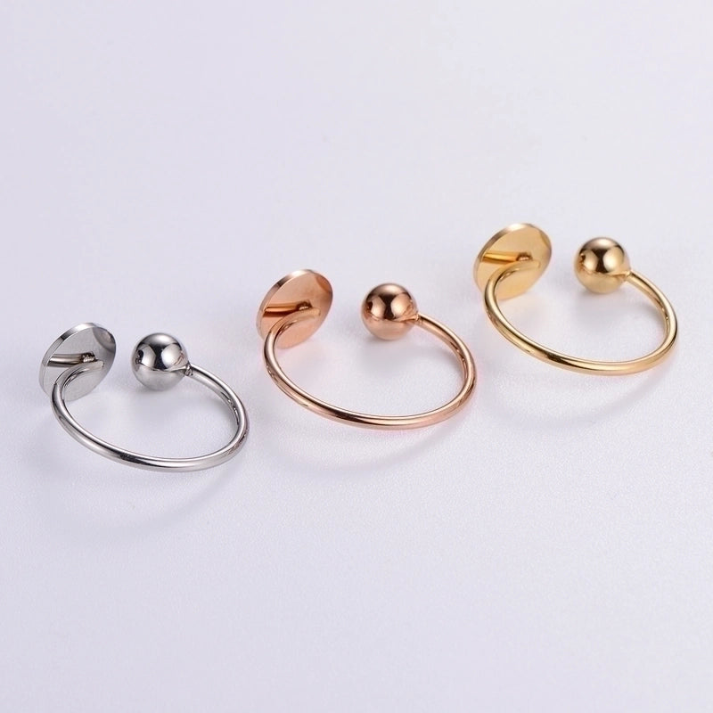 Casual Elegant Classic Style Solid Color 304 Stainless Steel 18K Gold Plated Rose Gold Plated Plating Rings