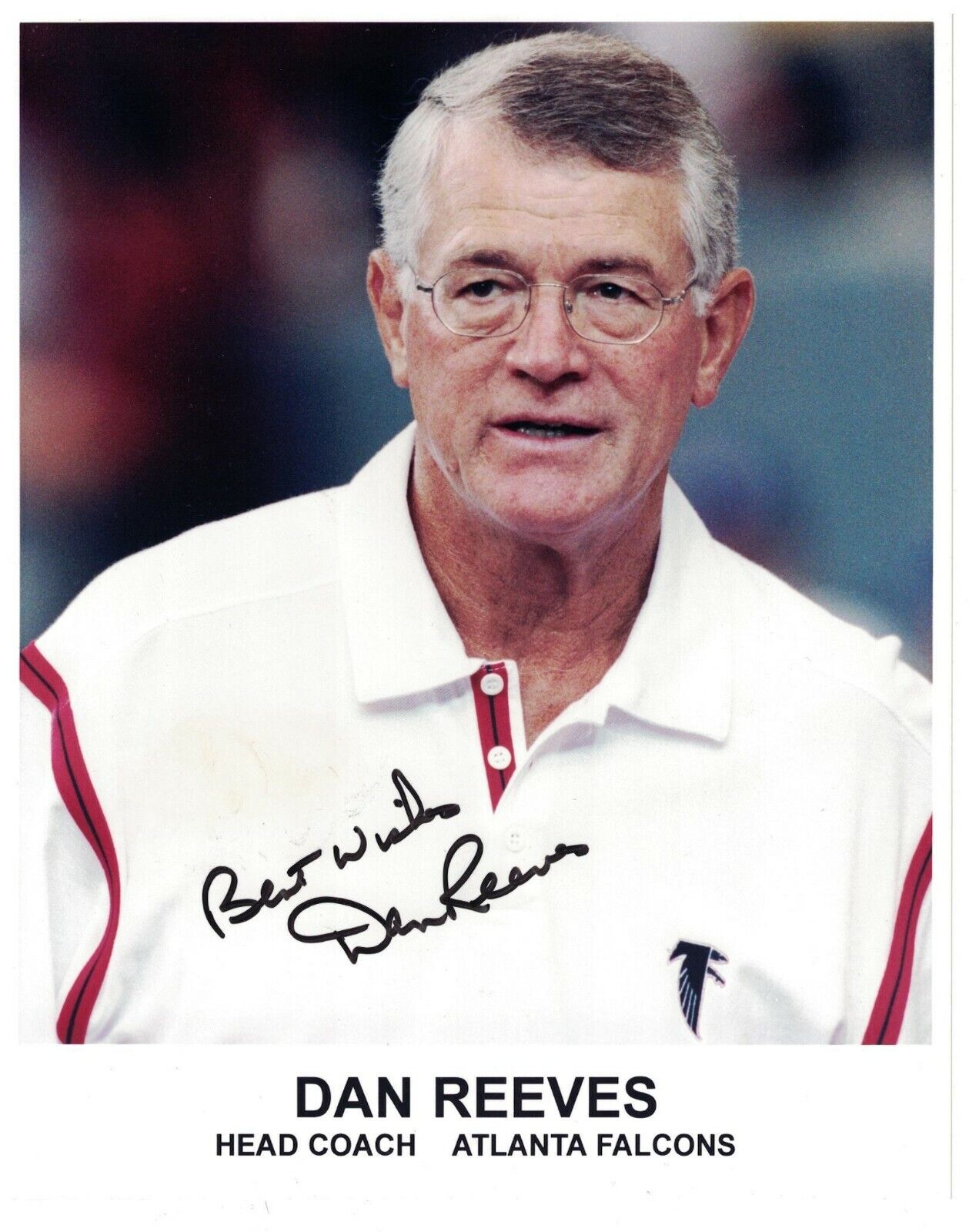 Dan Reeves Signed Autographed 8x10 Photo Poster painting Atlanta Falcons Broncos Cowboys