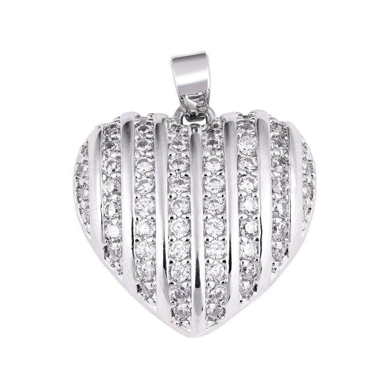 1 Piece Copper Zircon Four Leaf Clover Round Heart Shape Pendant Jewelry Accessories