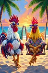 Luxury AB Velvet Diamond Painting Kit - Chicken Basking in the Sun