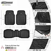 CAR PASS 3 Row Heavy Duty Rubber Car Mats, Deep-Dish All-Weather Floor Mats for 7 Seats 8 Seater 2nd & 3rd, Waterproof Universal Trim to Fit Liner Van,SUV,MPV,7 Passengers Vehicle,(Black 3 Row)