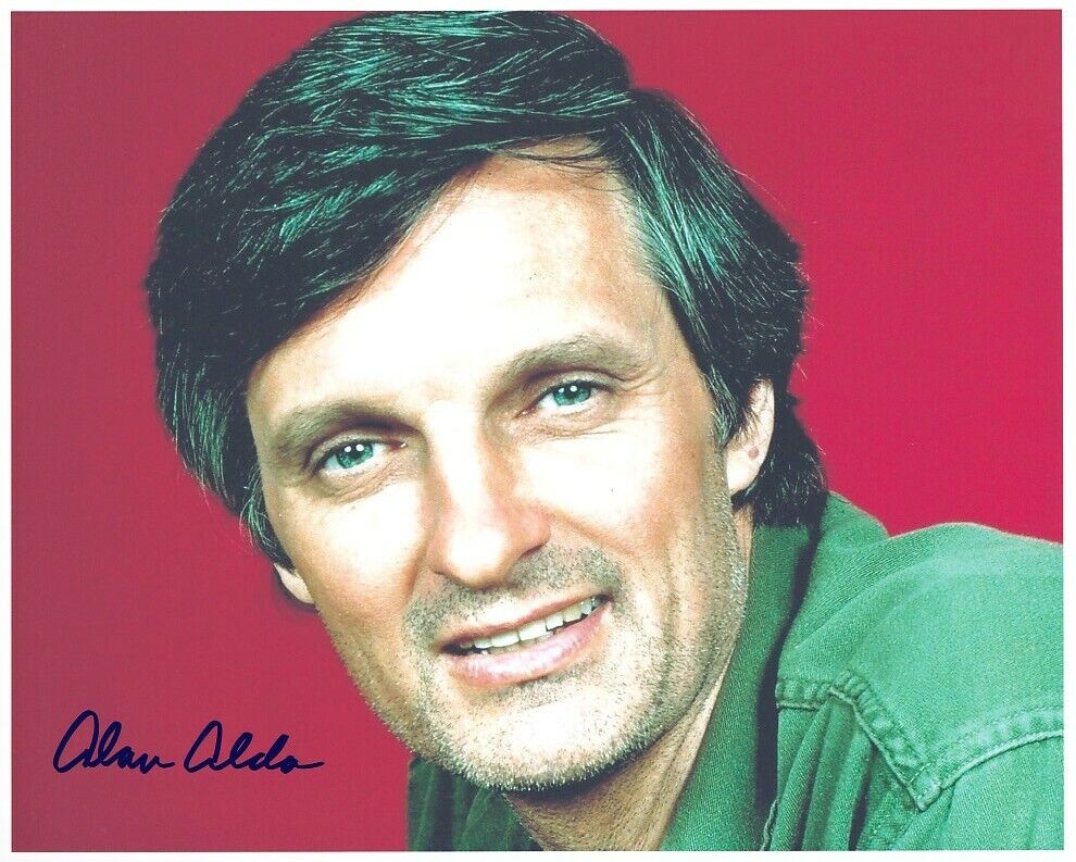 ALAN ALDA hand-signed MASH 8x10 authentic w/ coa BEST COLOR PORTRAIT OF HAWKEYE