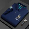 Solid color business embroidered polo shirt