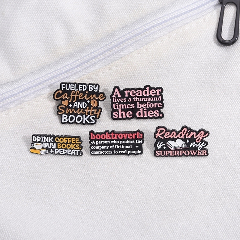 Cartoon Style Cowboy Style Book Letter Alloy Stamping Stoving Varnish Plating Unisex Brooches