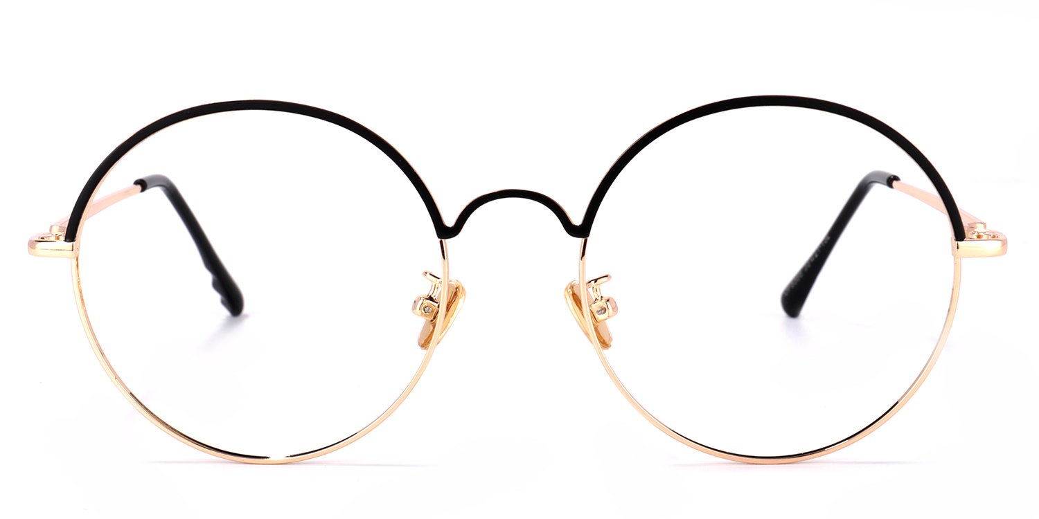 Beverly Schwarz-Gold Rund Brille Schwarz-Gold