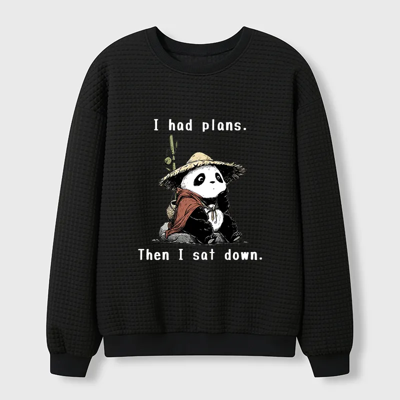 The Maybe Later Panda Waffle Sweatshirt artswardrobe