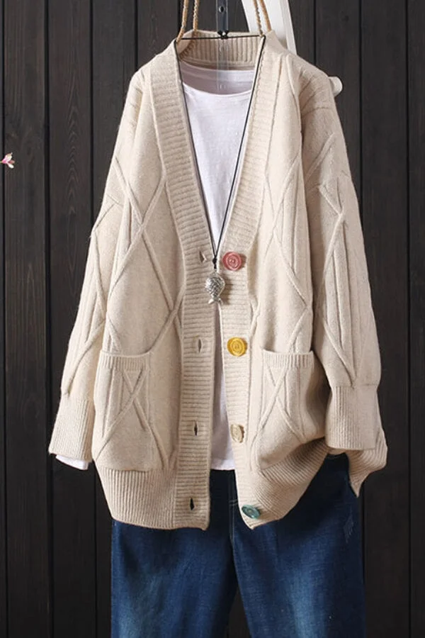 Fashion Classic Solid Color Sweater Coat