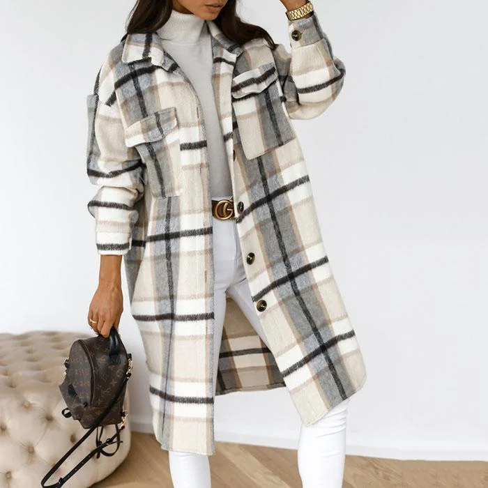 Vintage Check Lapel Coat