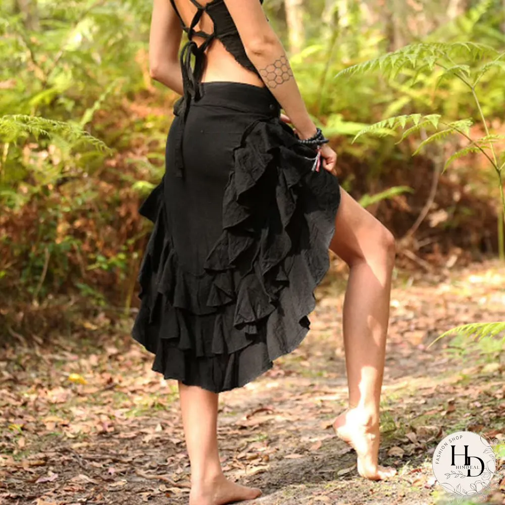 Vintage Skirts Women Lace Midi Skirt Fairy Grunge Aesthetic Beachwear Retro Harajuku Sexy