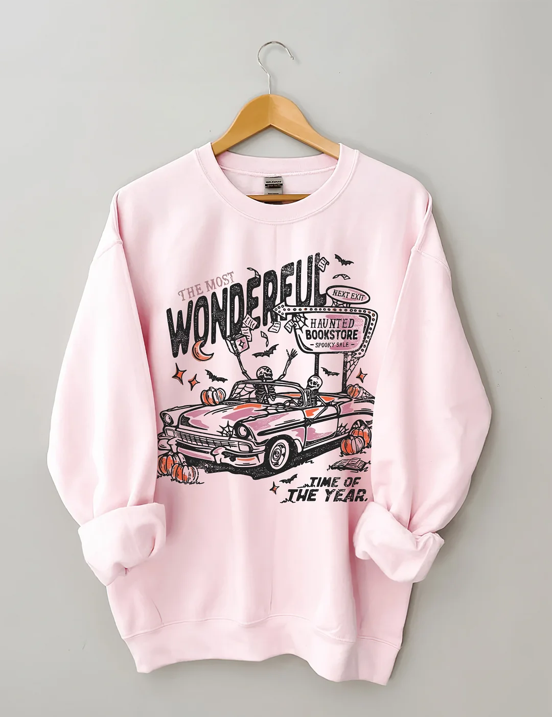 Skeletons In A Convertible For Retro Halloween Sweatshirt