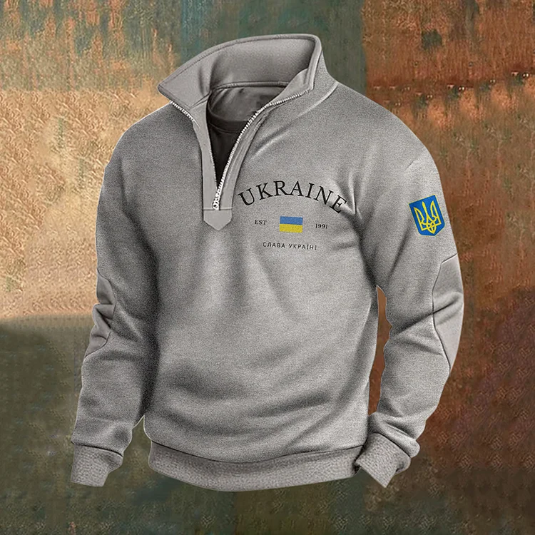 Simpfit Herrenjacke mit ukrainischem Flaggen-Print von 1991
