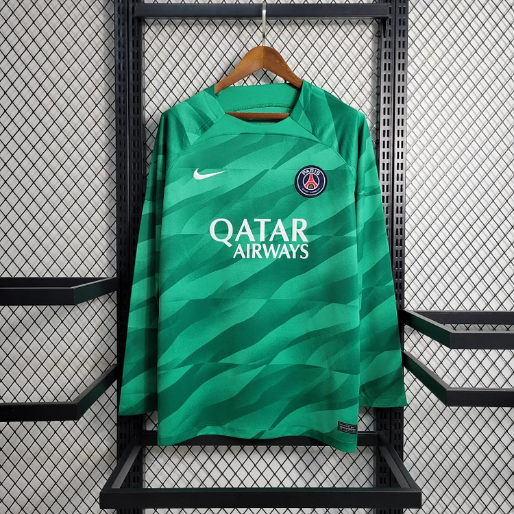 Paris Saint-Germain Long Sleeve Goalkeeper Shirt Top Kit 2023-2024 - Green