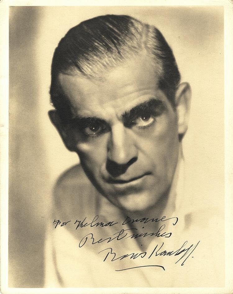 BORIS KARLOFF Signed Photo Poster paintinggraph Horror Film Actor Frankenstein's Monster reprint