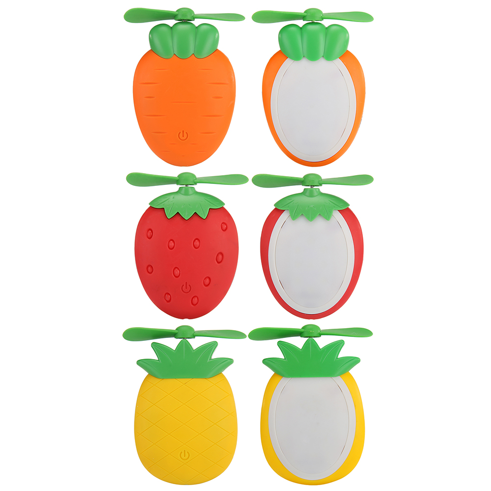 

Mini Portable Cartoon Fruit Handheld Cooling Fan with LED Light USB Cooler, Orange turnip, 501 Original