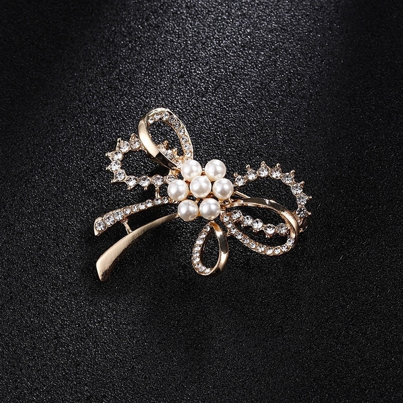 Glam Pin Geometric Alloy Inlay Artificial Pearls Rhinestones Women’S Brooches