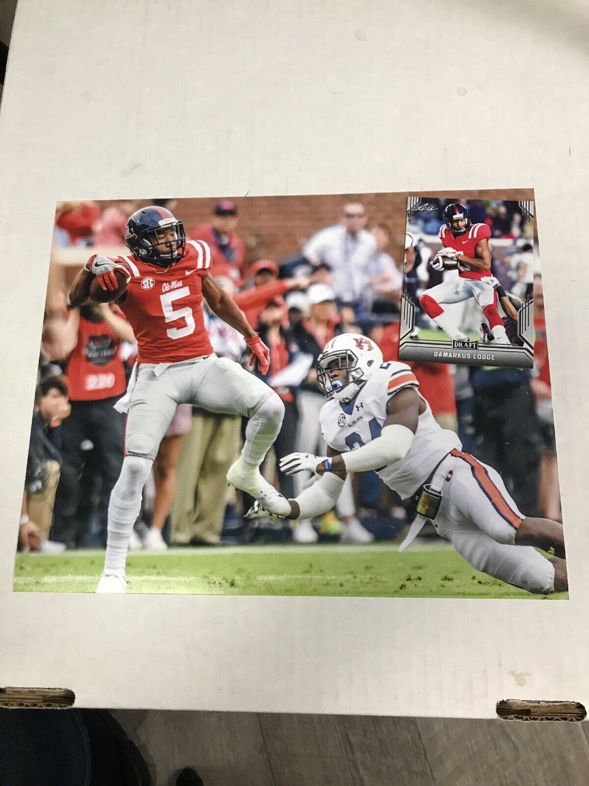 Damarkus Lodge Ole Miss Rebels unsigned 8x10 football Photo Poster painting & rookie card