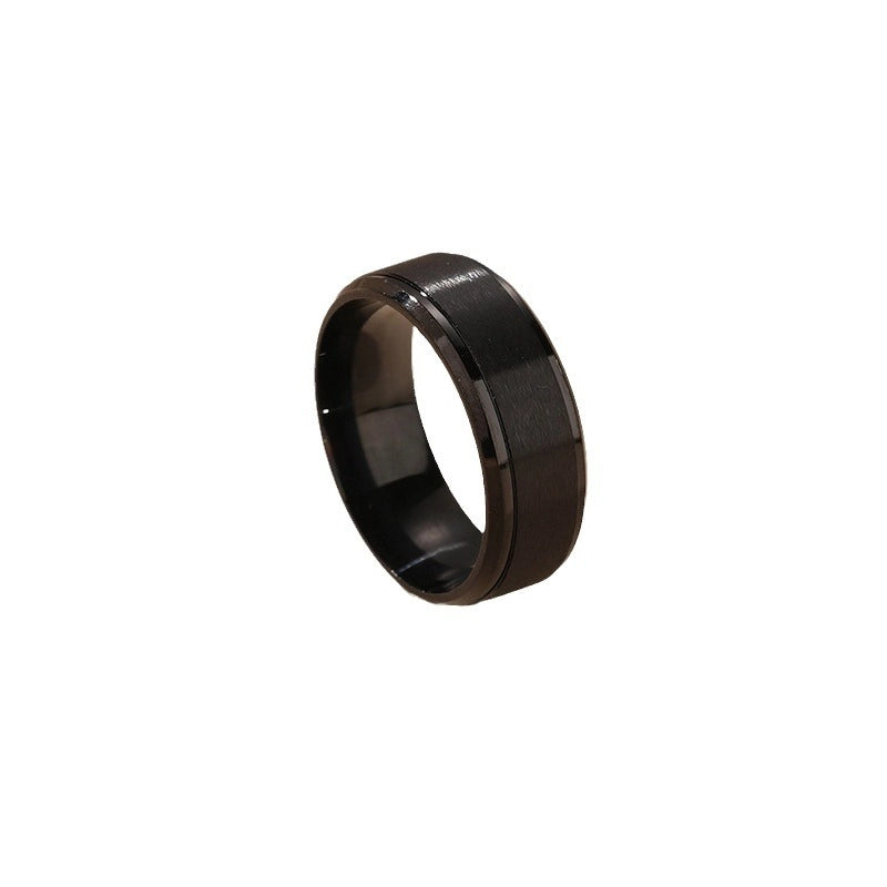 Stainless Steel Ring Boys Men’s Hip-hop Niche Men’s Trendy Ring Does Not Fade Titanium Steel Jewelry Jewelry