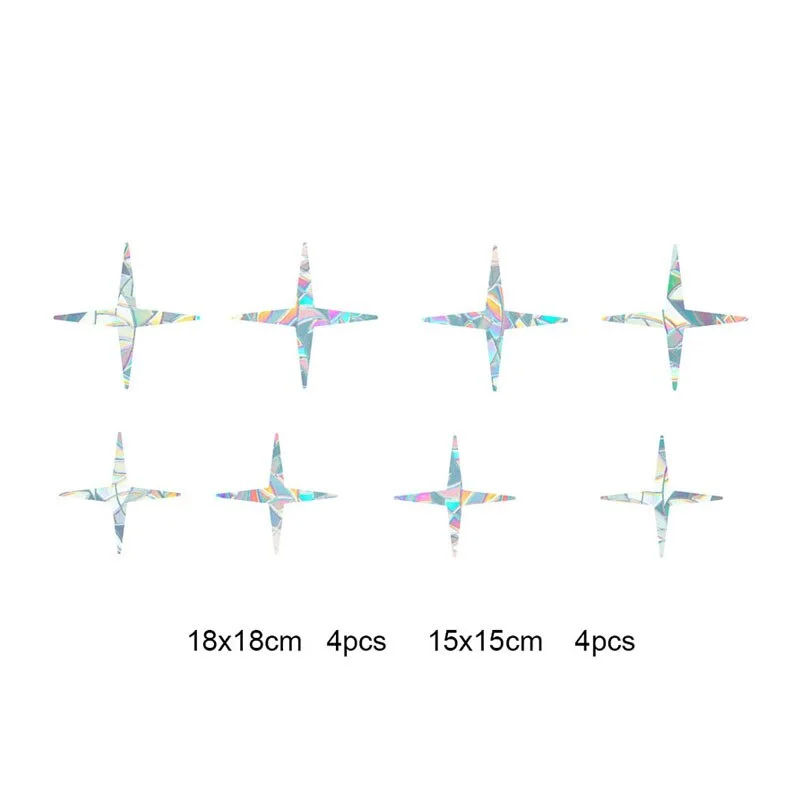 9pcs Electrostatic Glass Stickers Cat Hummingbird Trumpet Rainbow Prism PVC Glue-free Window Film Removable Glass Window Grilles