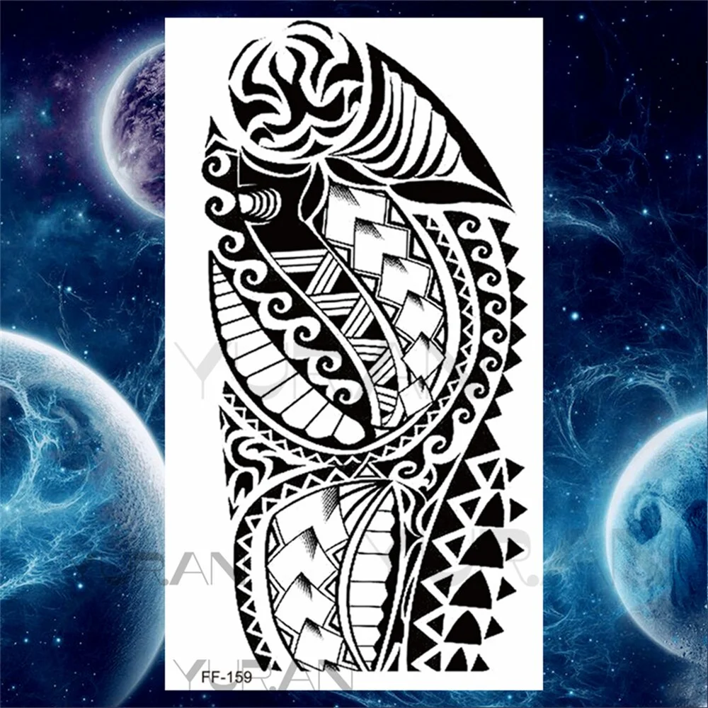 Sdrawing Tiger Temporary Tattoos For Women Men Realistic Wolf Scary Thorns Maori Compass Fake Tattoo Stickers Arm Body Tatoos DIY