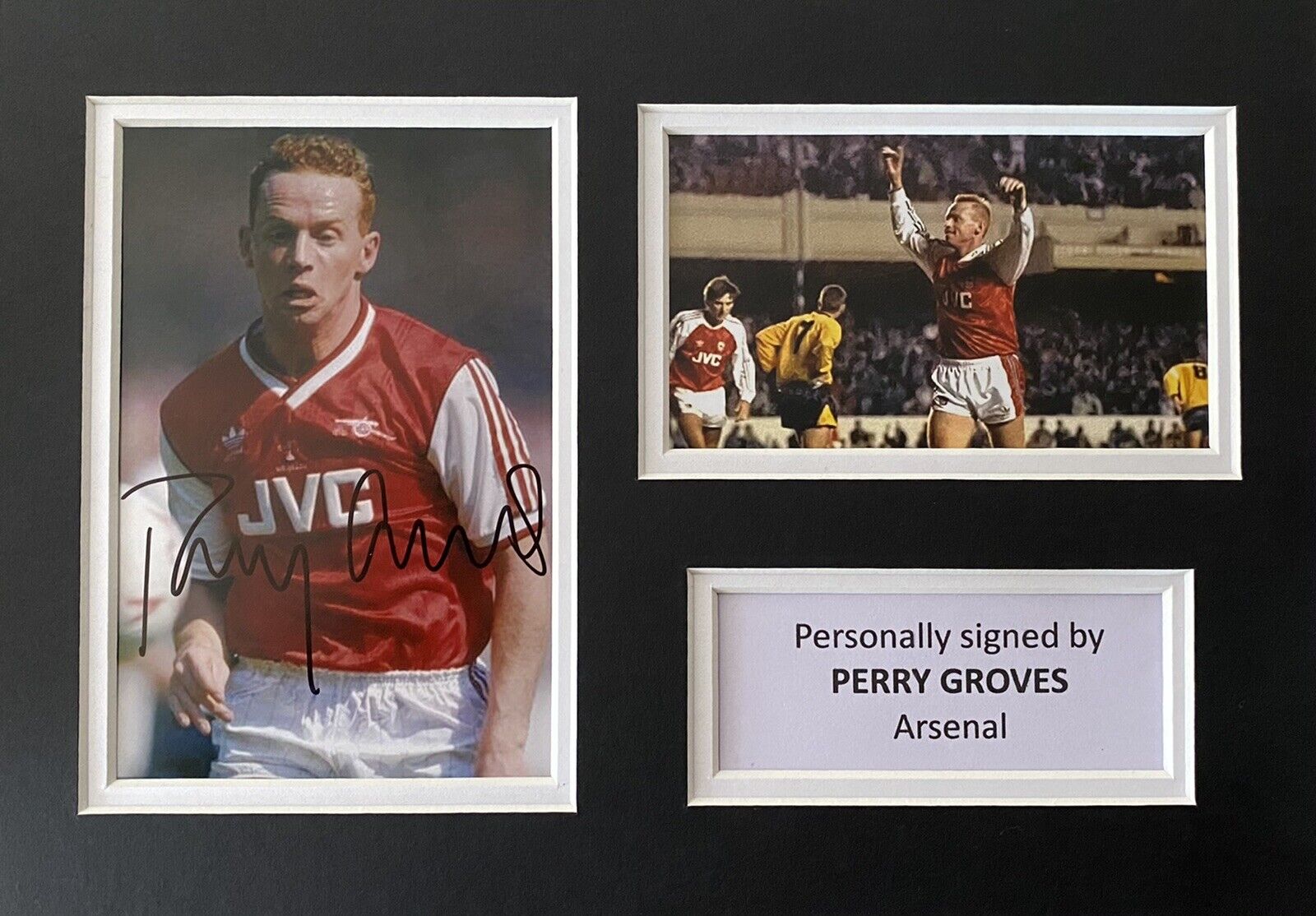 Perry Groves Genuine Signed Arsenal Photo Poster painting In A4 Mount Display