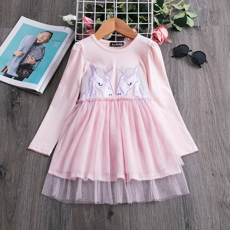 Fancy Baby Girls dresses 2021 New Autumn& Winter Casual Style Asymmetrical Striped Princess Dress The party For Children Clothes