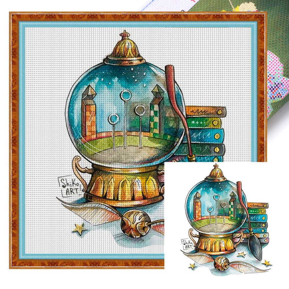 harry potter crystal ball-Full Embroidery 3 Strands 11CT Stamped Cross  Stitch-40*55cm