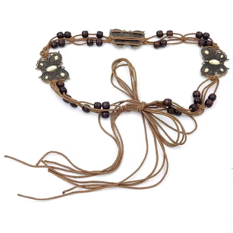 Casual Butterfly Cotton Women’s Woven Belts