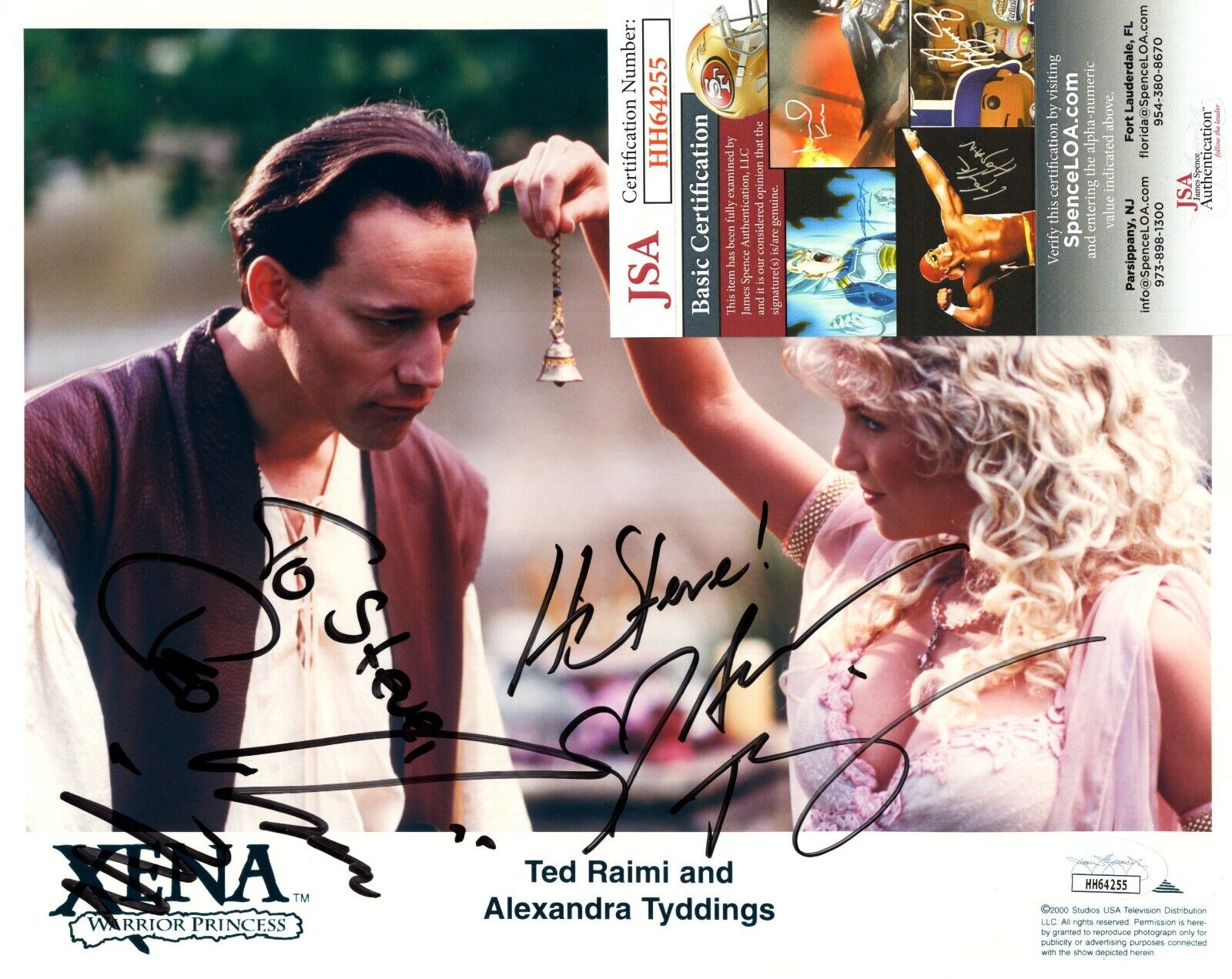 Ted Raimi Alexandra Tydings Xena Hand Signed Autograph 8x10 Photo Poster painting with JSA COA