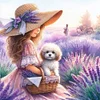 Girl Printed Cross Stitch Kit 40x40cm DIY 11CT Embroidery Craft Set Home Decor