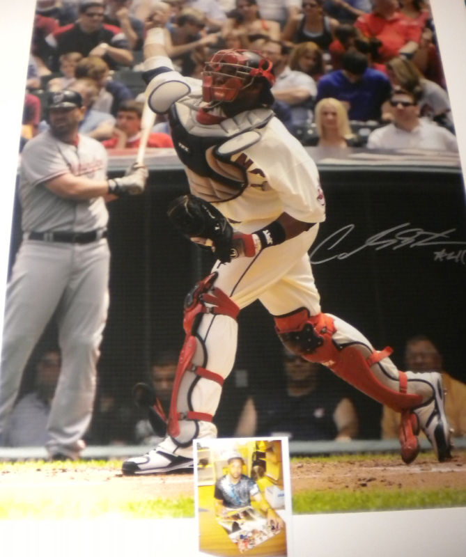 Carlos Santana Cleveland Indians Signed 16x20 W/Picture