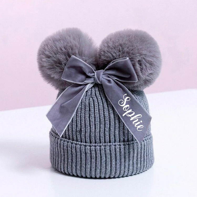 Personalized Kid Pom Pom Hat 