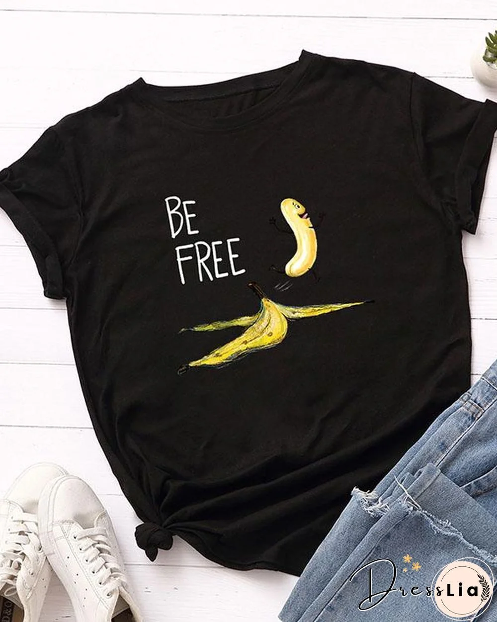 Be Free Print Short Sleeve T-Shirt