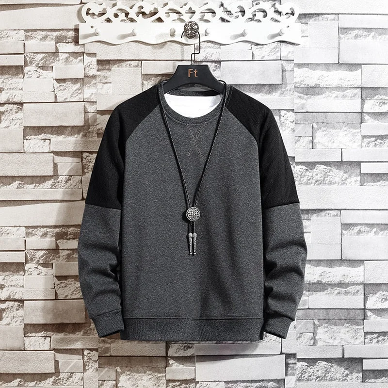 Aonga -  2023 New Spring Autumn Mens Hoodie Sweatshirt Casual Long Sleeve Fleece Warm Cotton Men Hoodie Fashion Streetwear Round Neck