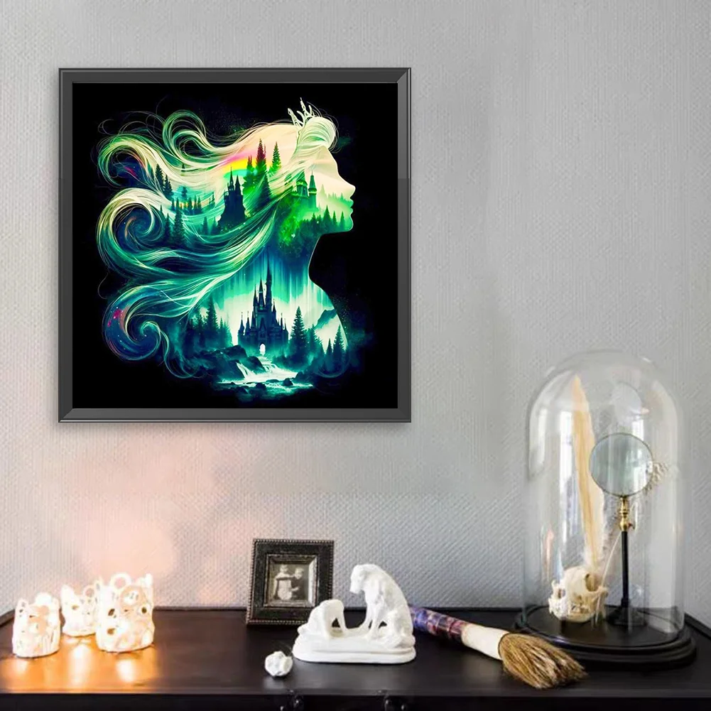 Diamond Painting - Full Square Drill - Princess Forest Silhouette(Canvas|35*35cm)