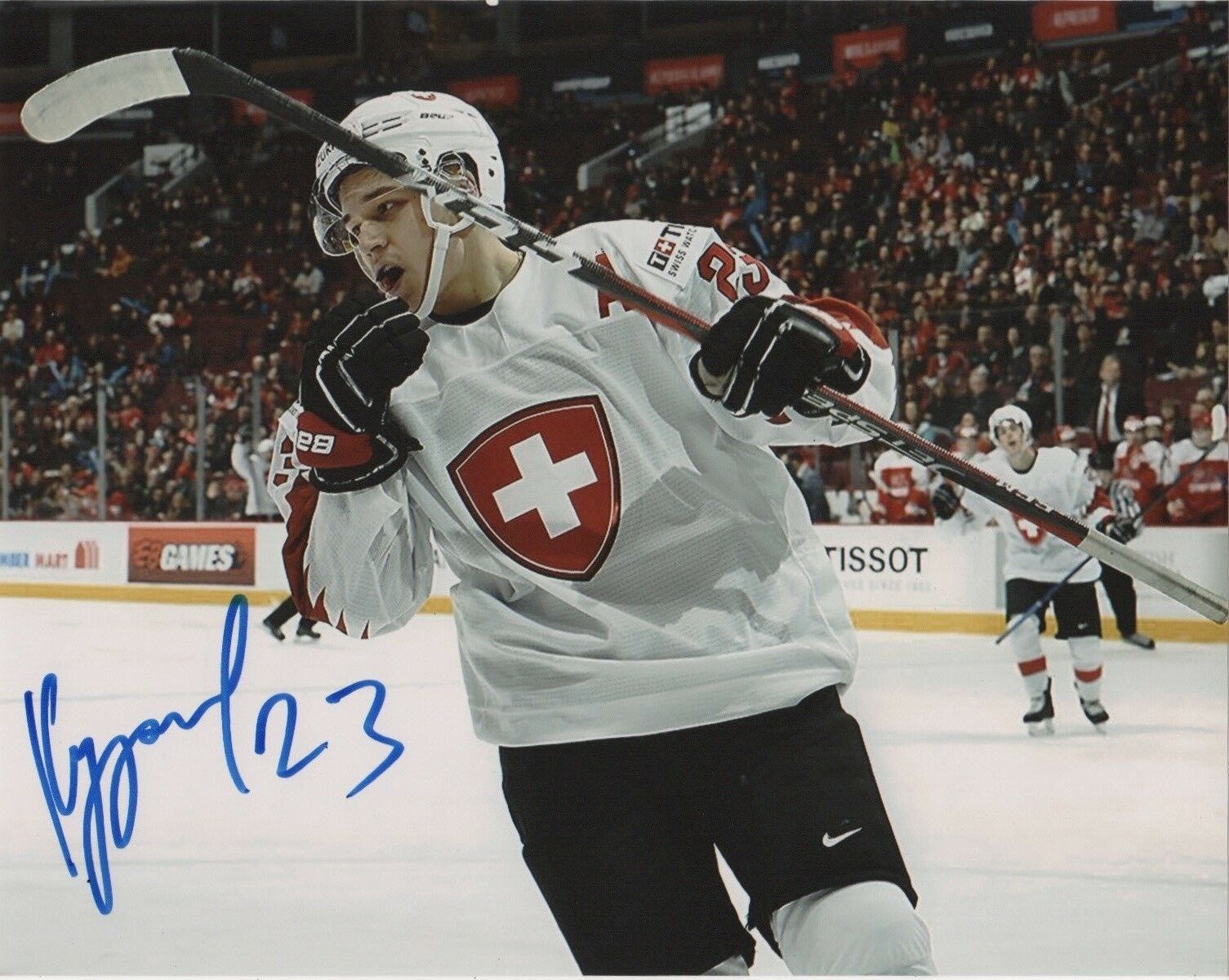 Switzerland Philipp Kurashev Signed Autographed 8x10 NHL Photo Poster painting COA #13