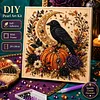 Framed Halloween Black Crow -  DIY Pearls Painting Kit for Creativity DIY Pearl Dot Crafts for Gift Home Wall Decor 20x20CM