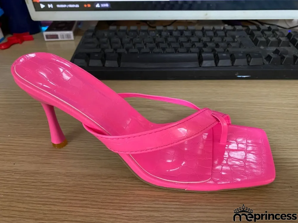 Stiletto flip-flops sandals women's high-heeled slippers women's elegant Plus Size women's high-heeled shoes