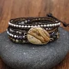 Colorful Multi Gemstone Crocheted Wristband Accessories