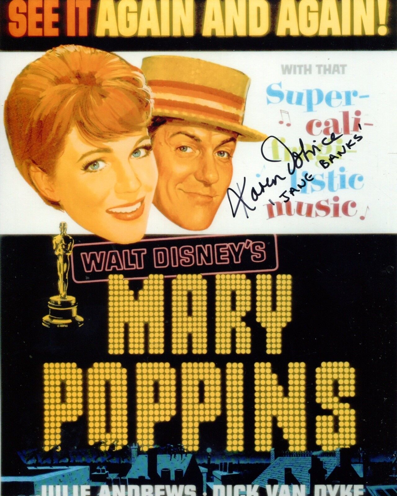 Karen Dotrice signed MARY POPPINS Disney movie 8x10 Photo Poster painting IMAGE No4 UACC DEALER