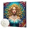 uk.everydayedeals DIY Pearl Painting With Frame - Handmade Self-Adhesive Pearls - Mermaid(25*25cm)
