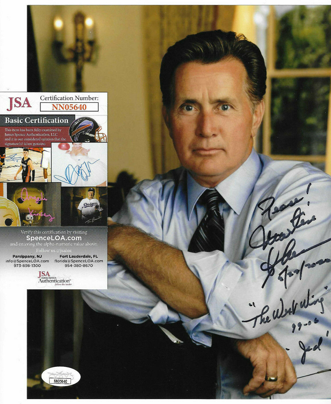 Martin Sheen Signed 8x10 Photo Poster painting Autograph, The West Wing, President, Jed, JSA COA