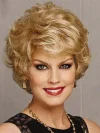 Silver Air Bangs Short Curly Wigs