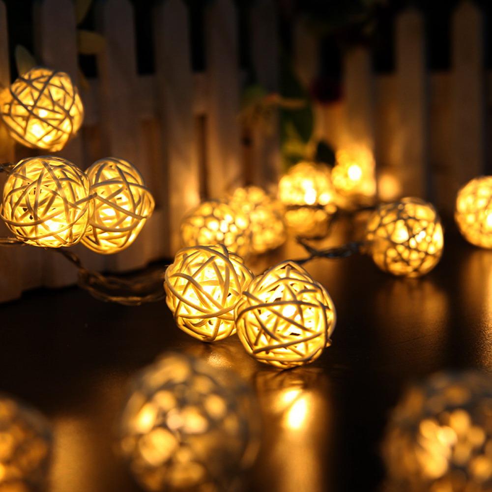 

2.3M 20LED Rattan Ball Garland Household-Curtain String Night Light, 501 Original