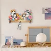 Wooden Special Shaped Warm Cat Family Diamond Art Craft Wall Hooks Home Decor