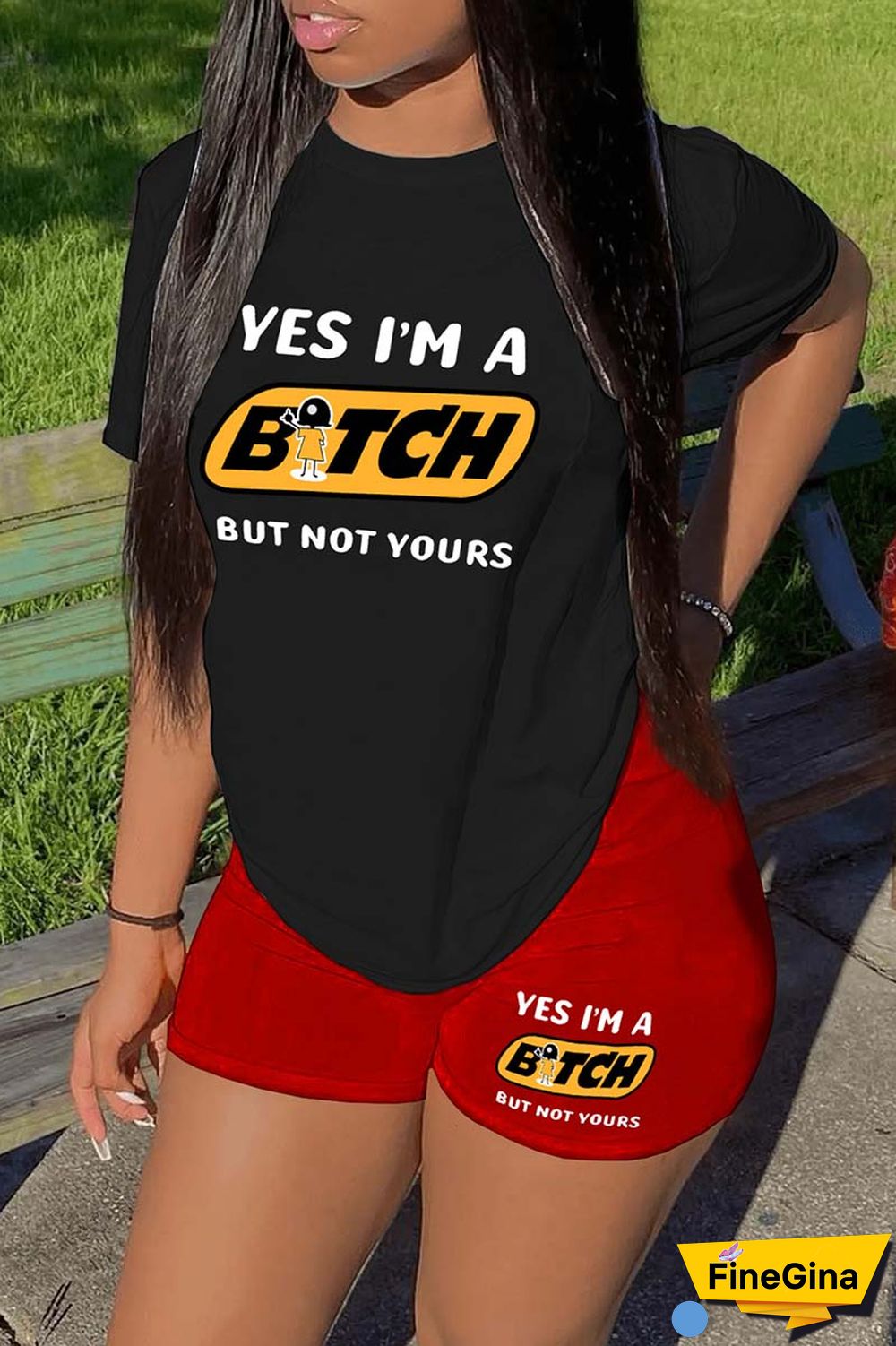 Blue Red Casual Print Basic O Neck Short Sleeve Two Pieces