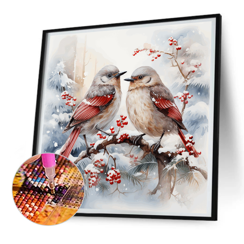 5D DIY Full Round Drill Diamond Painting - Christmas Bird