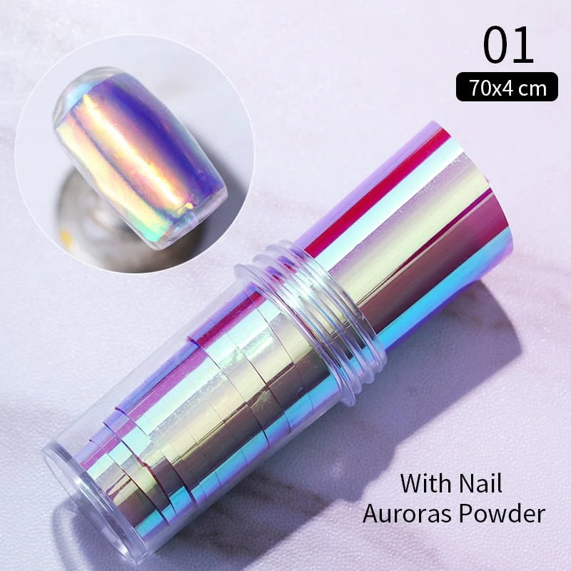 Japanese Nail Art Aurora Ice Cube Cellophane Colorful Transfer Glass Paper Tips Candy Paper Diy Sticker Decoration