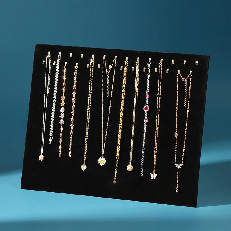 Nordic Style Solid Color Velvet Patchwork Jewelry Rack